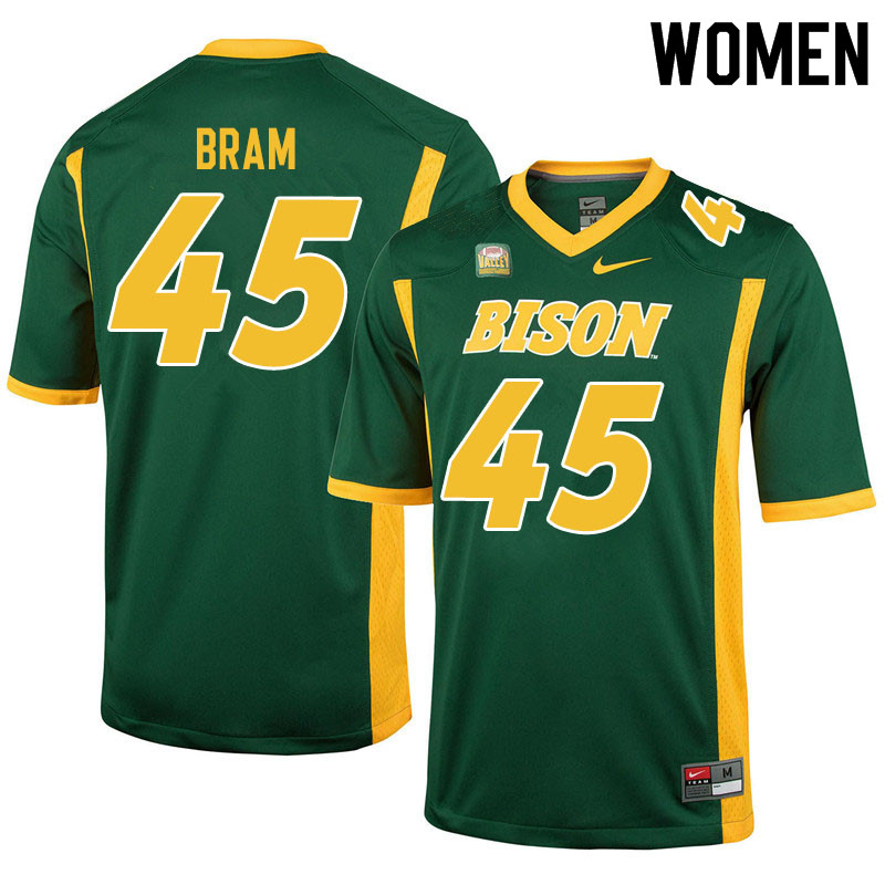 Women #45 Jack Bram North Dakota State Bison College Football Jerseys Sale-Green
